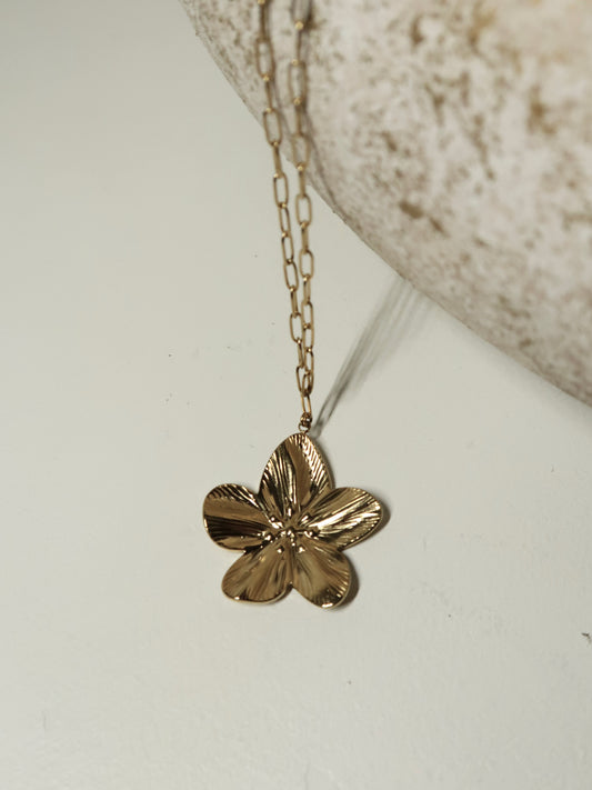 Stainless steel ketting bloem