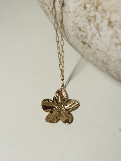 Stainless steel ketting bloem