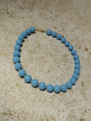 Blauwe ketting met ronde kralen